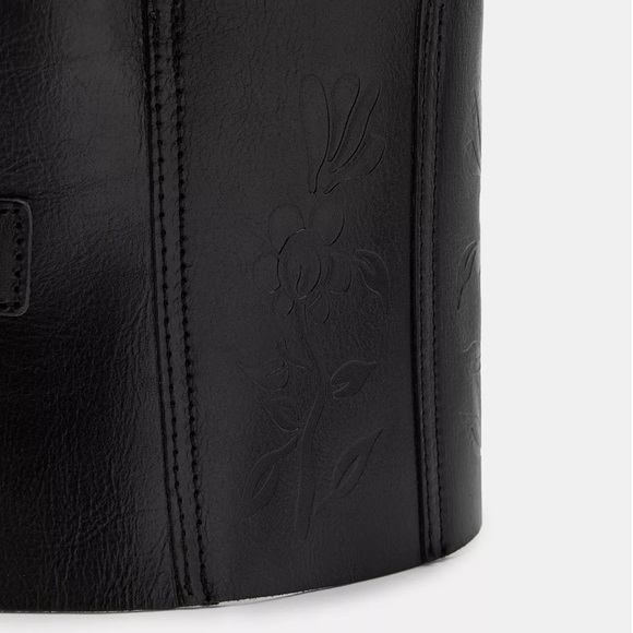Zara 100% TEXTURED LEATHER CORSET BELT - Picture 5 of 6